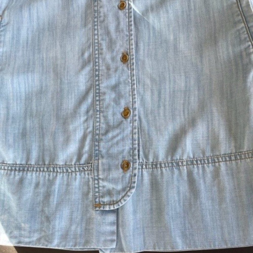 Soft Blue Denim CLOTH & STONE Sleeveless Loose-Fitting Shirt-Dress XS - Picture 6 of 9